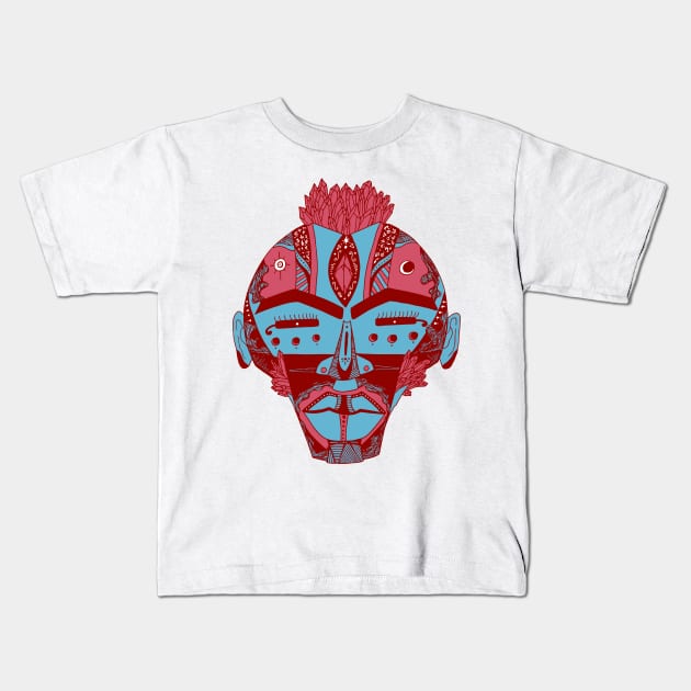 Pastel Tones African Mask 4 Kids T-Shirt by kenallouis